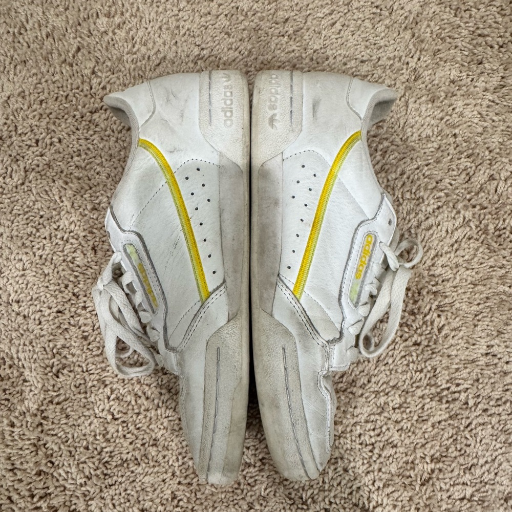 Adidas White & Yellow Continental 80 Sneaker